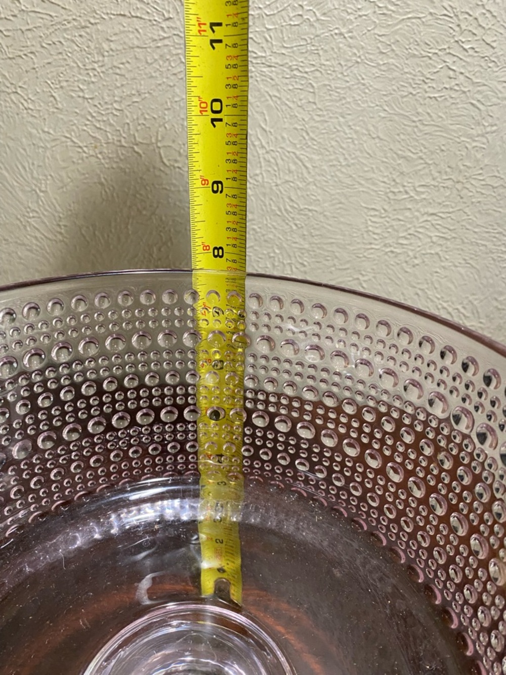 Pink Beaded Glass Pedestal Trifle Bowl - Picture 6 of 7